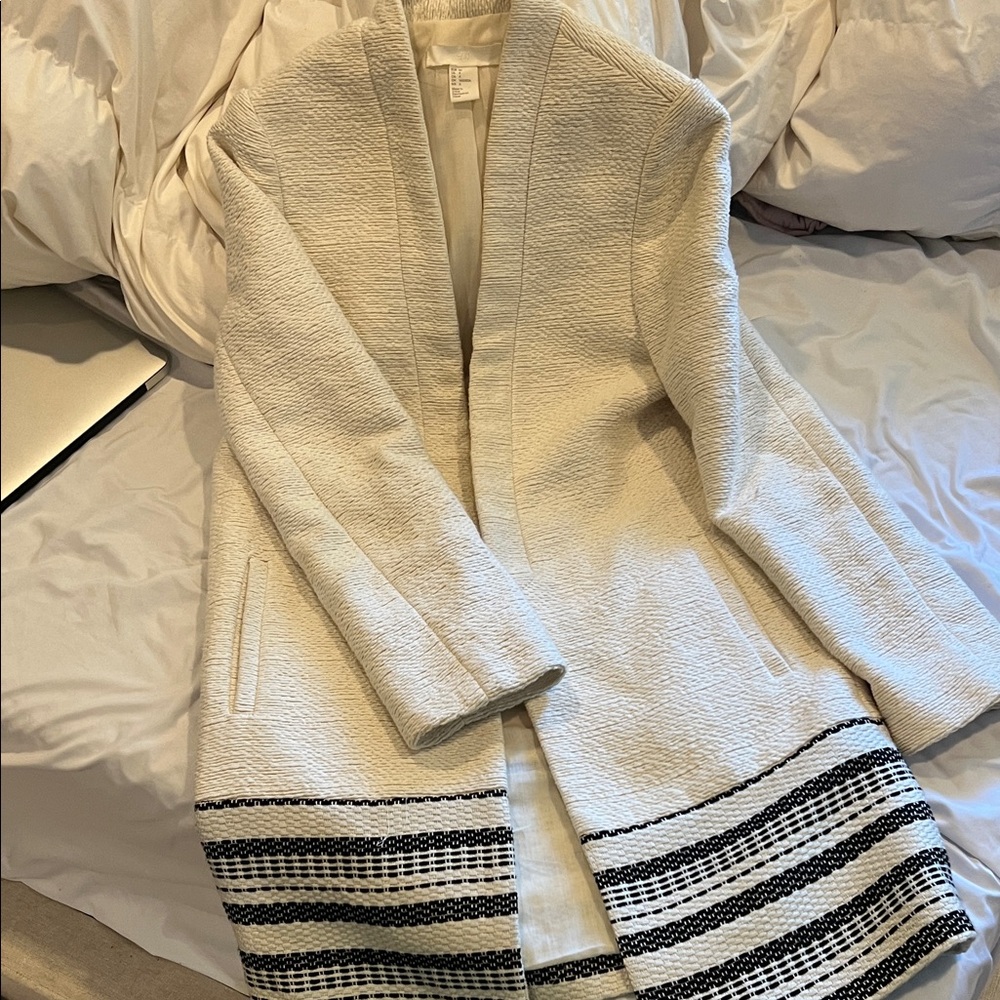 Elegant Cream Textured Women's H&M Jacket
